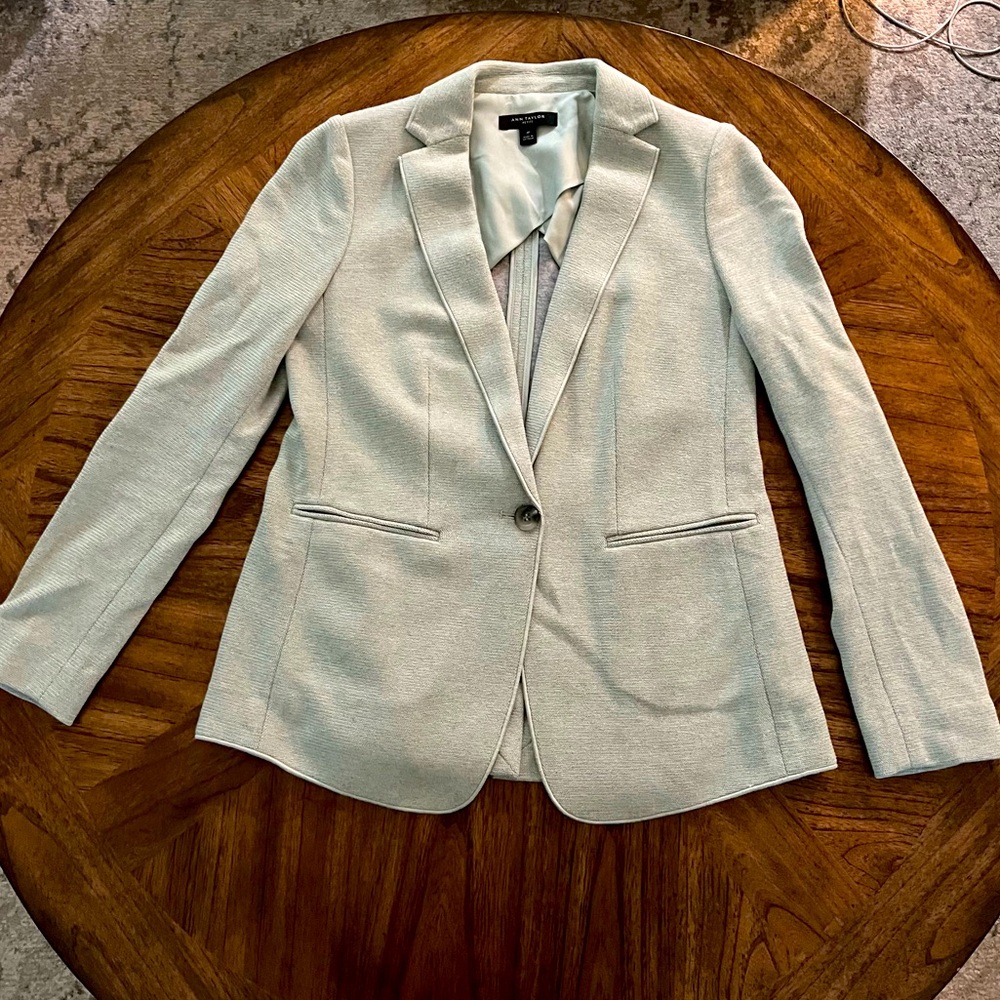 Pale green blazer from Ann Taylor